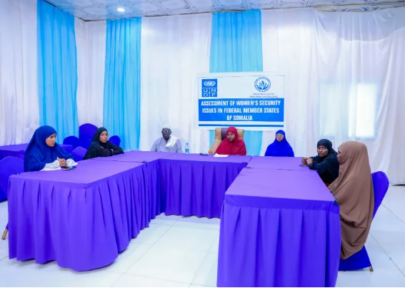 Participants discussing women’s safety in a focus group in Somalia.