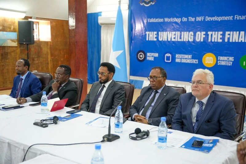 Participants at a financing strategy validation workshop in Somalia.