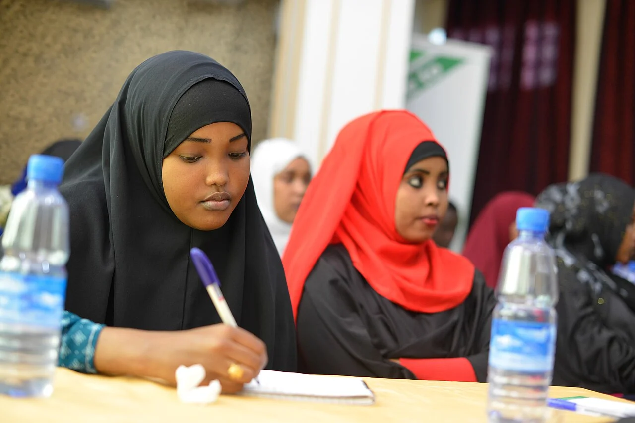 Women participating in a journalism workshop in Mogadishu.