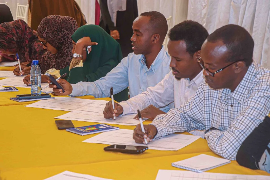 Participants at a Somali Women Journalists Organization training session in Mogadishu.