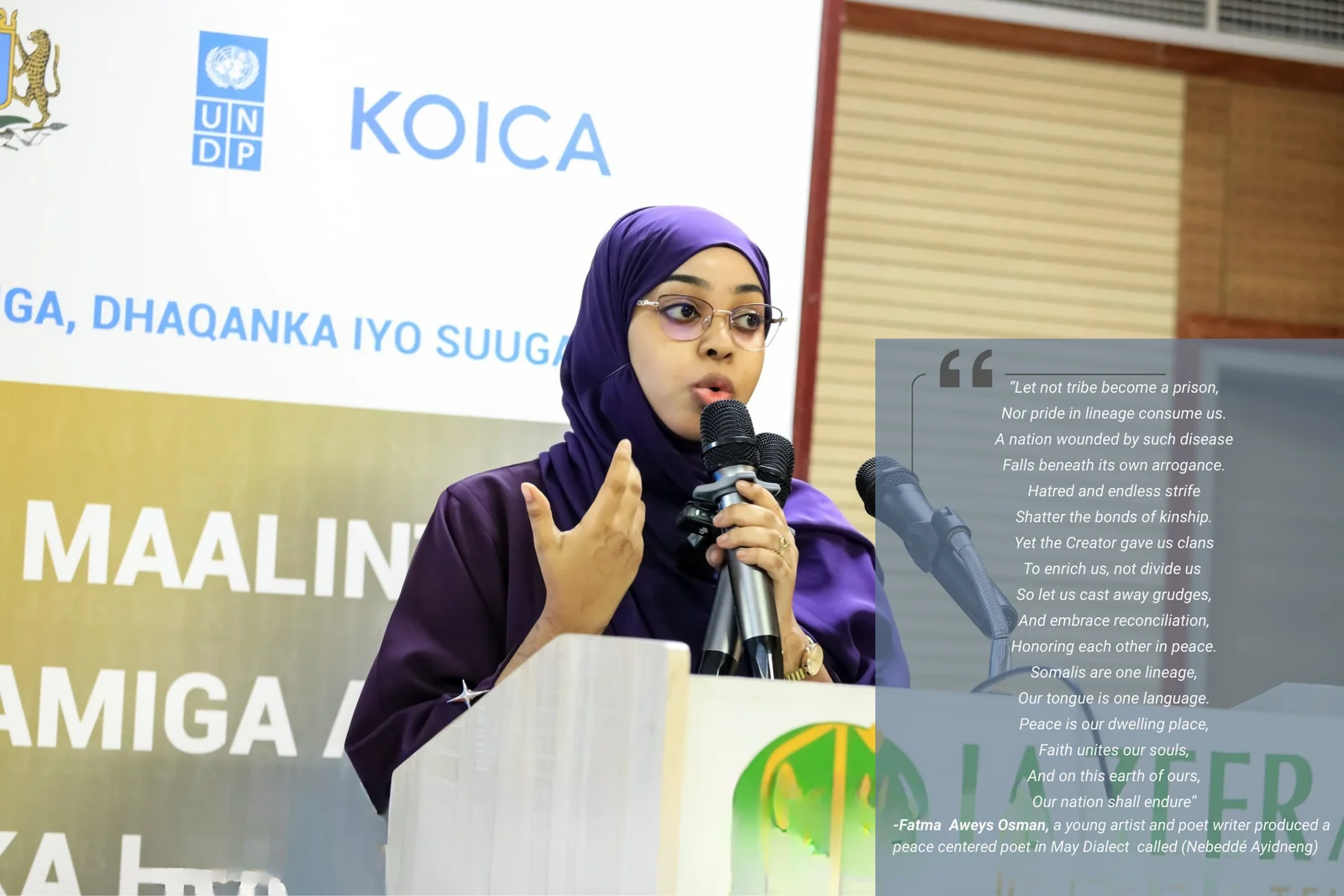 Somali poetry and peacebuilding event documented by UNDP.