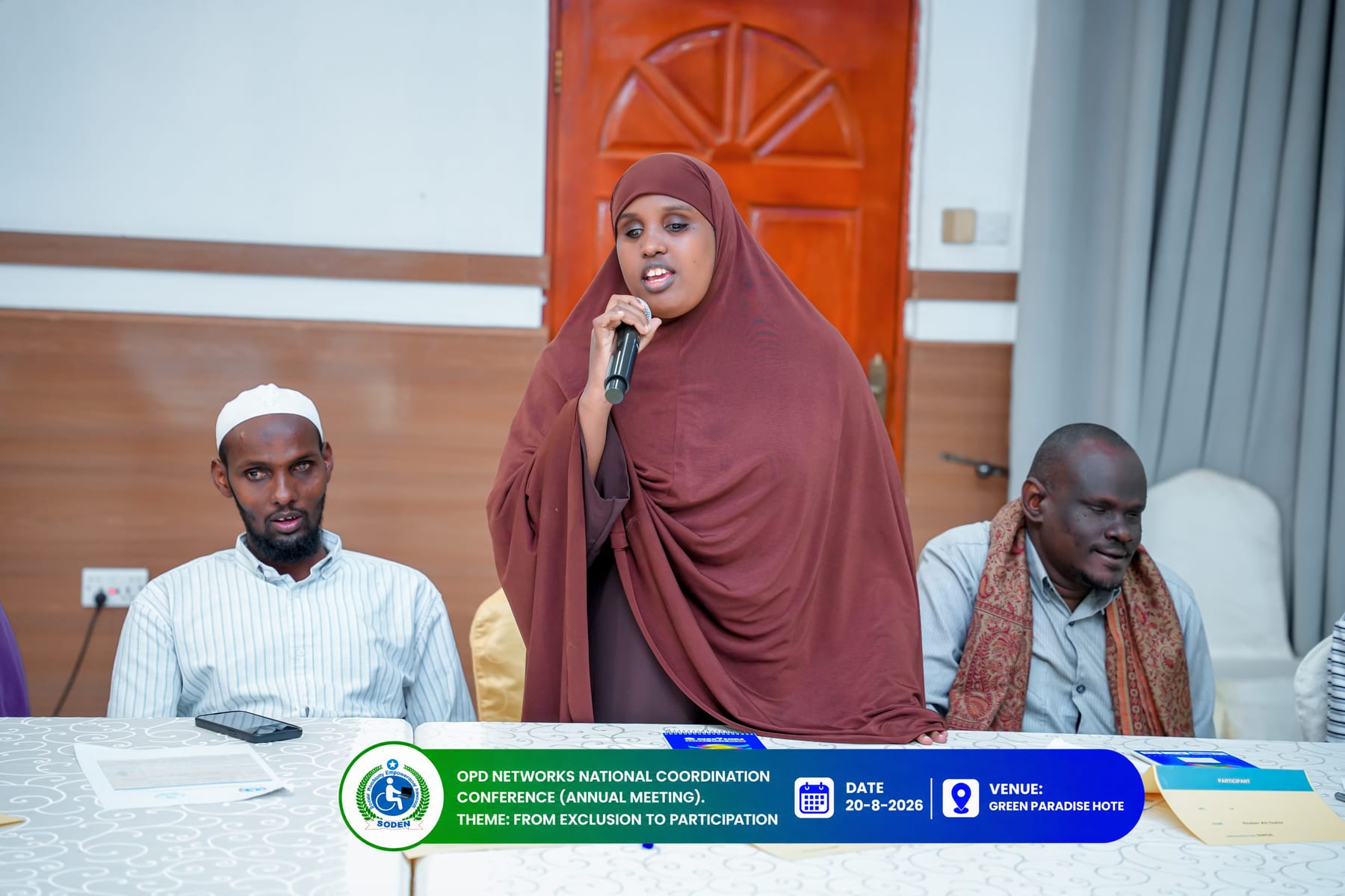A participant speaking during the panel